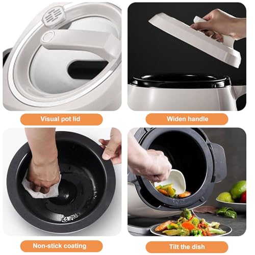 Automatic Cooking Machine, 2000W 6L auto Cooking Wok Fried Rice Machine,One-Click Smart Start, Three Speed Adjustable,360 ° Automatic Rotation, for Stir Frying,Stewing,Cooking(220V)