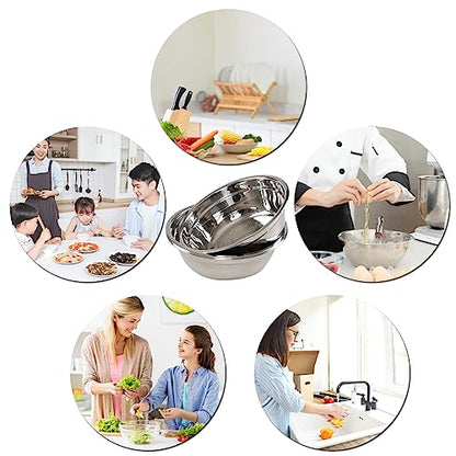 Gainhope Metal Prep Bowls, Mixing Bowl Stainless Steel Set, 4 Pack (9.5" x 3.1")