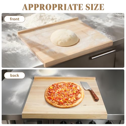Suuiwau 24 * 20 Solid Wood Cutting Board Countertop Pastry Board with Engraved Ruler and Lip for Kneading Dough Reversible Pastaboard, for Kitchen