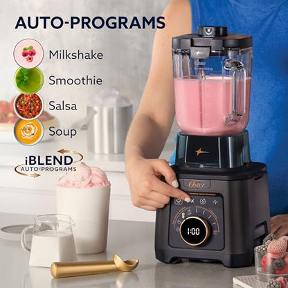 Titan Performance Blender for Smoothies, Salsa, and Soups, 84oz Glass Jar, 4 iBlend Preset Functions, 5 Manual Speeds, 2200-Watts, Reversible Motor Technology, Self-Cleaning Appliance