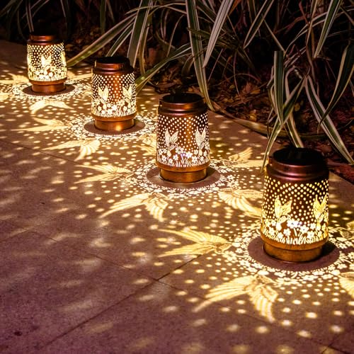 Mothers Day Gifts, 2 Pack Hummingbird Birthday Gifts for Women Mom Grandma Solar Lanterns Outdoor Waterproof Garden Decor Hanging LED Decorative Light for Patio Yard Lawn Gardening Gifts