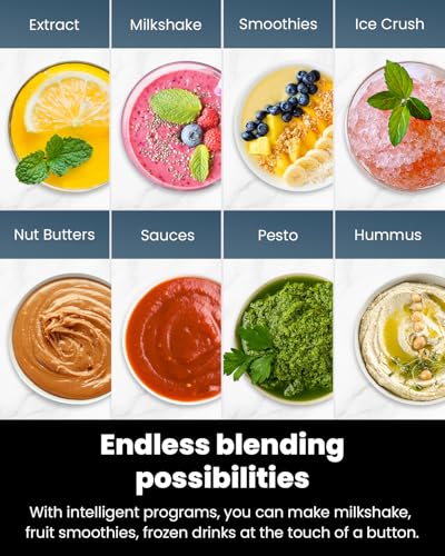 GDOR Smoothie Blender for Kitchen,1200W Glass blender with 5 Smart Programs