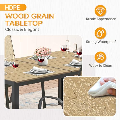 PIZZELLO 5-Piece Outdoor Dining Set w/ 60" Outdoor Table and 4 Chairs