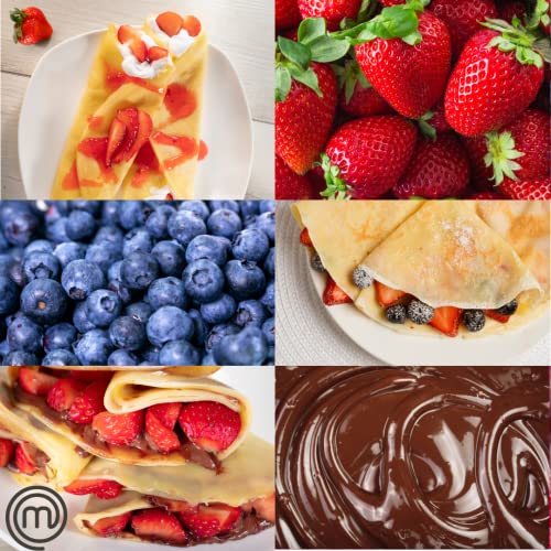 MasterChef Cordless Crepe Maker w Nonstick Dipping Plate plus Electric Base & Spatula, Includes Recipe Guide, Compact Baker Machine for Thin Homemade Crepes, Baked Dessert Treats, Breakfast or Brunch