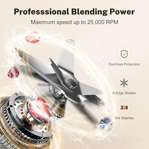 1800W Blender for Smoothies, Countertop Blenders for Kitchen with 70 Oz BPA-Free Pitcher and 20 oz To-Go Cup, 28000 RPM High-Speed Motor Blender for Ice Crushing, Frozen Drinks, Milkshakes (Dark Red)