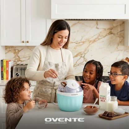 OVENTE Electric Ice Cream Maker, 1QT Freezer Bowl, Blue ICM110BL