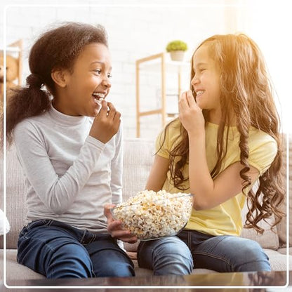 Nostalgia Electric Non-Stick Stirring Popcorn Machine with Hot Oil- Easy-To-Clean Popcorn Popper with Dual-Use Bowl & Cool-Touch Handles- Popcorn Maker for 8 Cups of Theater Style Popcorn- Red