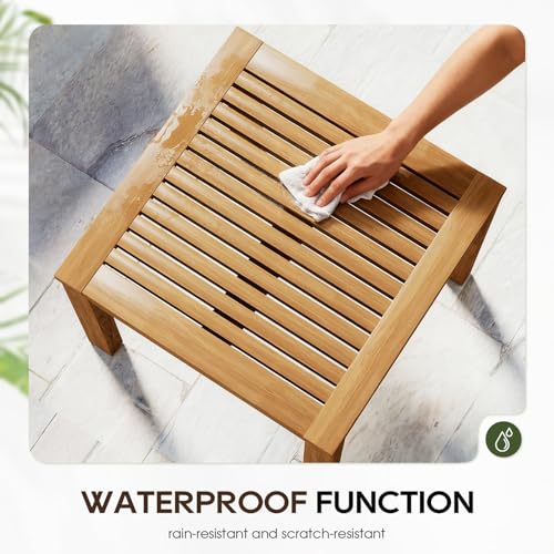 FDW 3-Piece Patio Furniture Set | Natural | Made of Acacia Wood