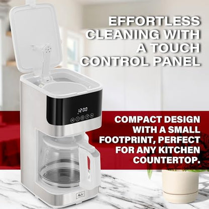 Melitta Aroma Tocco Glass 10-Cup Drip Coffee Maker, White