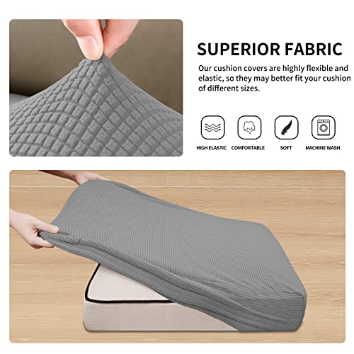 Easy-Going Stretch 4 Pieces Couch Cushion Covers for Sectional Sofa L Shape