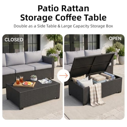 LazySunsets 10-Piece Outdoor Patio Furniture Set, Grey