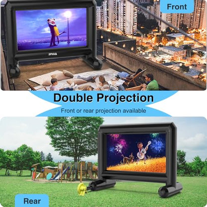 Inflatable Projector Screen for Outside 15ft Blow Up Movie Screen Outdoor with Air Blower, Easy Set Up Inflatable TV Home Theather for Backyards Movie Nights Party Fun, Support Front Rear Projection