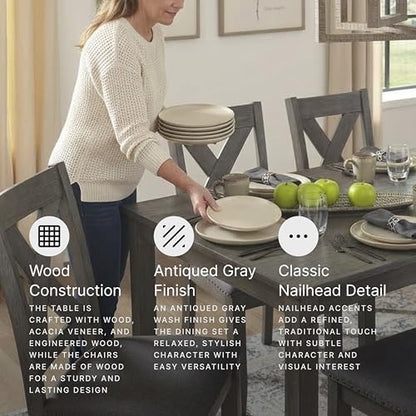 Signature Design by Ashley Caitbrook 7-Piece Dining Set, Gray Wash