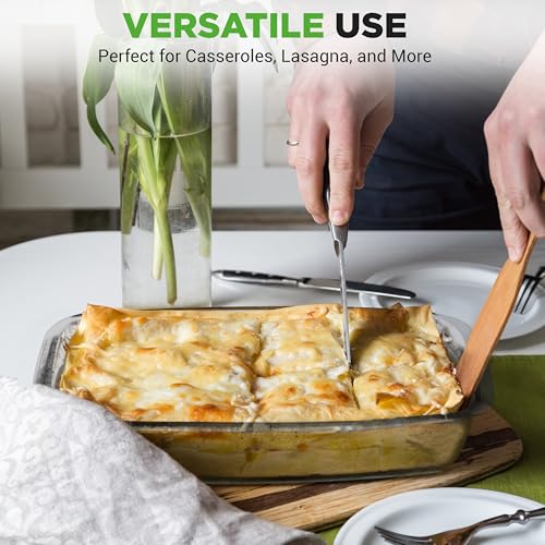 NutriChef 8-Piece Deep Glass Baking Dish for Oven with Lids - Casserole Dishes for Oven - Bakeware Sets for Lasagna, Meatloaf, Leftovers, Cooking, & Dishwasher Safe -Gray