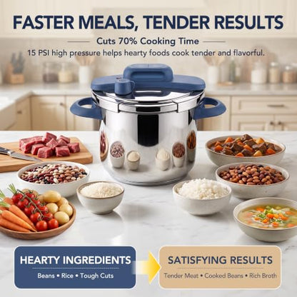 MICHELANGELO 4.2QT Stainless Steel Stovetop Pressure Cooker Set