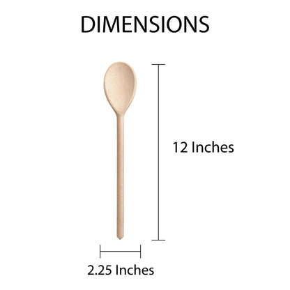 HIC Kitchen Wooden Spoon, FSC-Certified Beechwood, 12-Inch