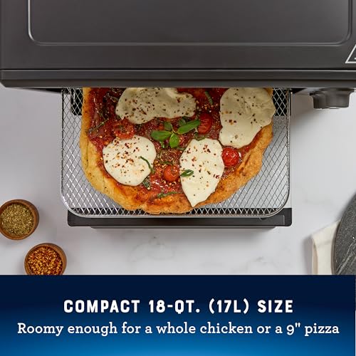 Oster® Compact Air Fryer Toaster Oven. Convection Countertop Pizza Oven, 4-Slice Toaster with 5 Cooking Functions – Air Fry, Bake, Toast, Broil, and Warm