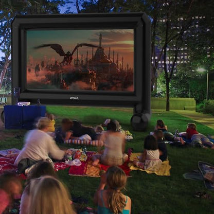 Inflatable Projector Screen for Outside 15ft Blow Up Movie Screen Outdoor with Air Blower, Easy Set Up Inflatable TV Home Theather for Backyards Movie Nights Party Fun, Support Front Rear Projection