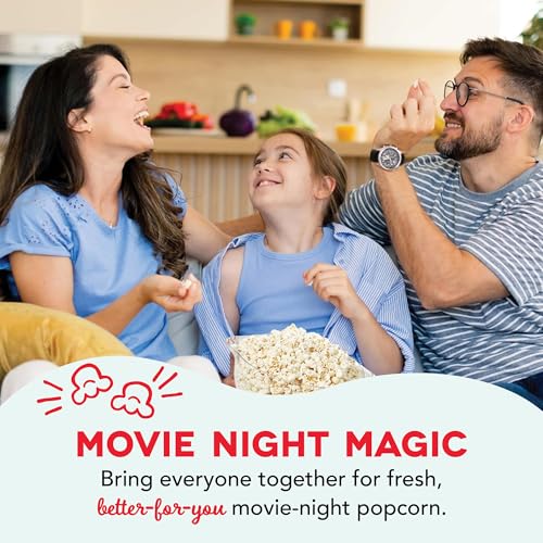 Dash SmartStore Deluxe Stirring Popcorn Maker - Hot Oil Electric Popcorn Popper with Butter-Warming Tray, Clear Serving Bowl, Storage Lid & Measuring Cup - 24 Cups, Aqua