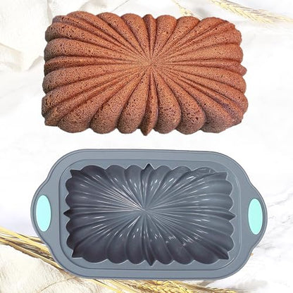 4 Piece Silicone Loaf Pan for Baking Bread, Non-Stick Kitchen Oven Bread Pan, Perfect for Banana Bread, Sandwich Bread, Pound Cake and Meatloaf, 4 Cups, Grey