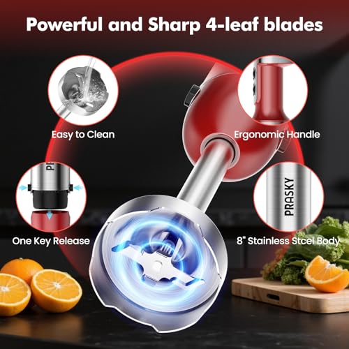 Immersion Blender Handheld 1200W, 20-Speed 5-in-1 Hand mixer