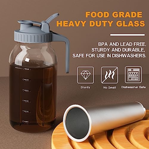 JunVpic Cold Brew Coffee Maker, 32 oz Glass Mason Jar Pitcher