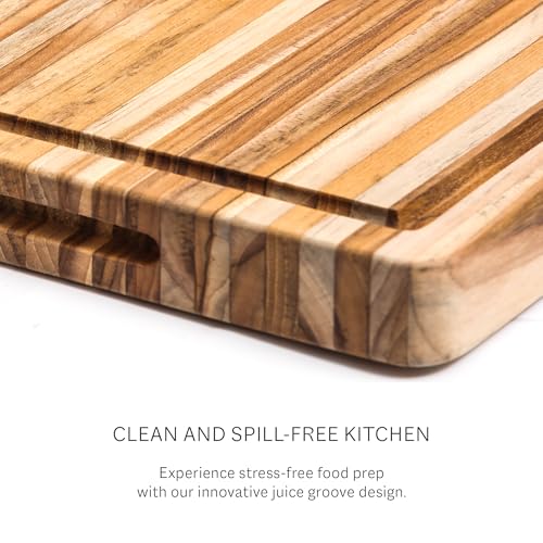 Teakhaus Butcher Block Cutting Board - Large Wooden Cutting Board - Holiday Gift Ideas for Men and Women - Gift-Ready End Grain Wood, Knife Friendly - FSC Certified