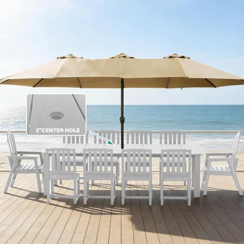 Tioline 11 Piece HDPE Outdoor Dining Set for 10, Patio Furniture, White