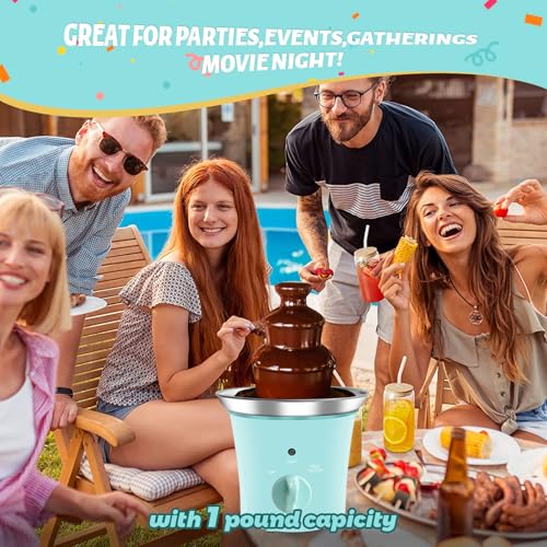 MINI Chocolate Fountain Machine Small Electric Chocolate Fondue Fountain Machine for Party for Candy Butter Cheese (Green)