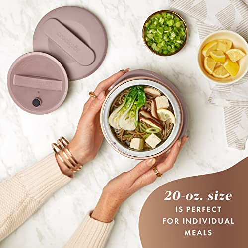 Crock-Pot 20oz Portable Electric Food Warmer, Personal Lunch Box Keeps Food Spill-Free & Warm, Ideal for Travel, Work, School, Car, On-the-Go, Dishwasher-Safe, Giftable, Blush Pink