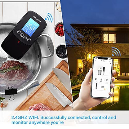 INKBIRD WIFI Sous Vide Cooker Bundle with Vacuum Sealer Machine | 1000W Sous-Vide Cooker Immersion Circulator with 14 Preset Recipes on APP and Thermal Immersion with Timer