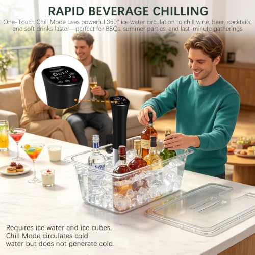 CATTLEMAN Sous Vide Cooker Yogurt Maker Kit with 8QT Container & Lid, 1000W