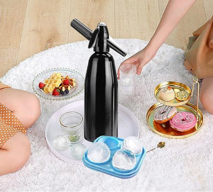 Soda Siphon 1L Carbonated Soda Maker, Sparkling Water Machine Portable