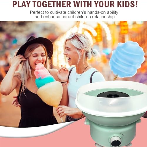 Cotton Candy Machine, Mini Cotton Candy Maker for Kids, Candy Maker for Christmas Gift, Home, Birthday Family Party, Includes 20 Cotton Candy Sticks & Sugar Scoop (Blue)