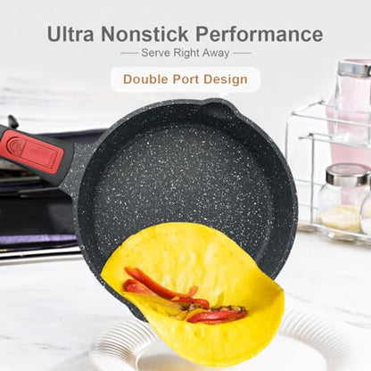 AIKENBBKK 12 Inch Frying Pans Nonstick with Lid, 5 Qt Large Deep Frying Pan Skillet with Cover, Non Stick Cooking Sauté Pan Compatible with All Stovetops, Detachable Handle, Oven Safe, PFOA PFOS Free