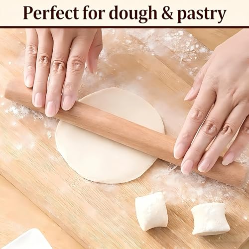 3-Pack 10-Inch Wooden Rolling Pins – Classic 1-Inch Diameter Baking Tools for Dough & Pastry