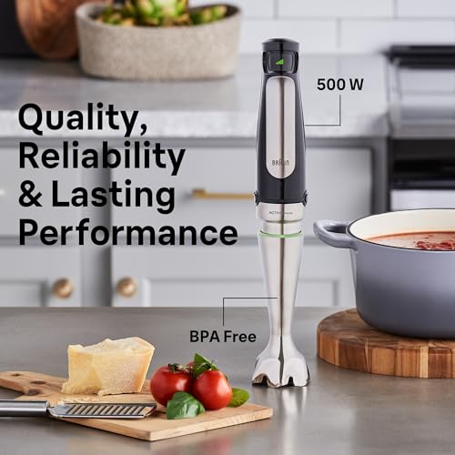 Braun MultiQuick MQ7025X Immersion Blender, Faster, Finer Blending