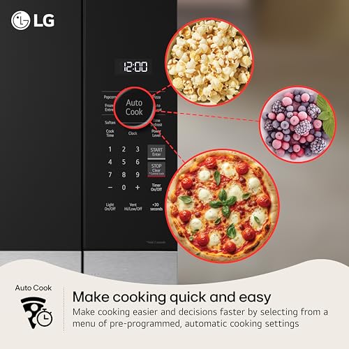 LG Countertop Microwave, 1.1 cu. ft., Black, 20.1x11.4x15.7 Inches, EasyClean Interior, 900 Watts