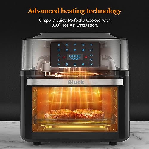 Air Fryer Oven Large 20 QT, 10-in-1 Toaster Oven Air Fryer Combo with Window for Family, Airfryer Oven with Rotisserie, 3 Dehydrating Racks