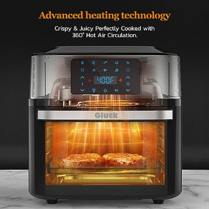 Air Fryer Oven Large 20 QT, 10-in-1 Toaster Oven Air Fryer Combo with Window for Family, Airfryer Oven with Rotisserie, 3 Dehydrating Racks