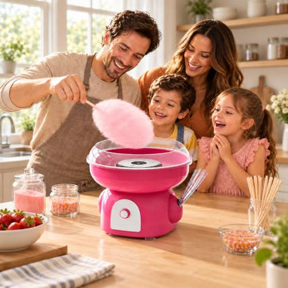 Cotton Candy Machine for Home & Kids, Mini Countertop Cotton Candy Maker