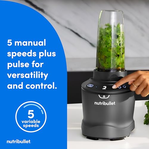 nutribullet SmartSense Blender Combo, 1400W, 64oz Pitcher, 32oz & 24oz Cups, 5-Speed, Smoothies, Ice and Frozen Fruit, Nut Milk, Soup, Gunmetal Gray, NBF50700