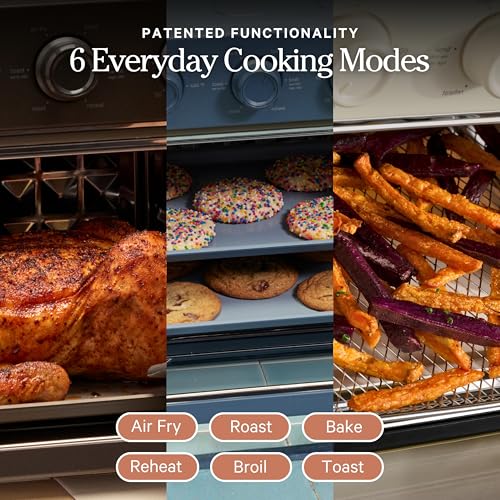 Our Place Wonder Oven | 6-in-1 Stainless Steel Air Fryer Toaster Oven Combo with Basket, Rack, Pan & Tray | Compact 13 QT Countertop Capacity - Toast, Roast, Bake, Reheat, Broil & Steam | Steam