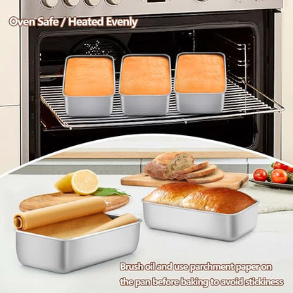 LIANYU Loaf Pans 9x5 Inch, 8 Pack Bread Pans for Baking, Stainless Steel Baking Pans, Loaf Tins for Homemade Bread Brownies and Pound Cakes, Dishwasher Safe