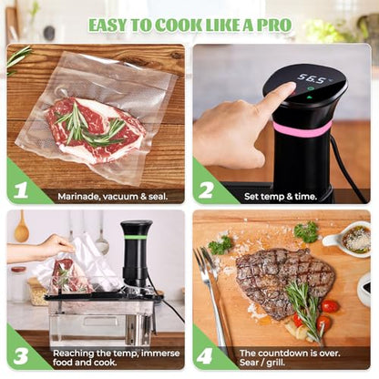 Sous Vide Cooker Machine 1000W Immersion Circulator with Recipe