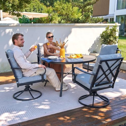 NATURAL EXPRESSIONS 5-Piece Patio Dining Set, Outdoor Swivel Rocking Chairs