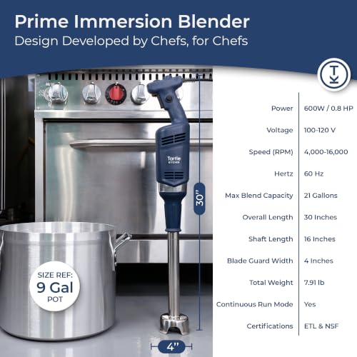 TK Commercial Immersion Blender 600W Heavy Duty for Restaurants Gen2-16"