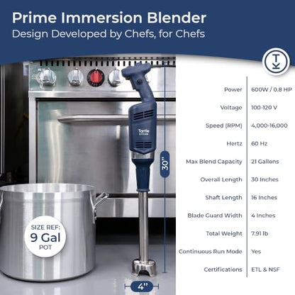 TK Commercial Immersion Blender 600W Heavy Duty for Restaurants Gen2-16"