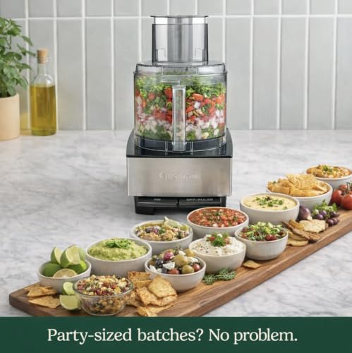 Cuisinart Food Processor, 14-Cup Vegetable Food Chopper for Mincing, Dicing, Shredding, Puree & Kneading Dough, 720-Watt Motor, Stainless Steel, DFP-14BCNY