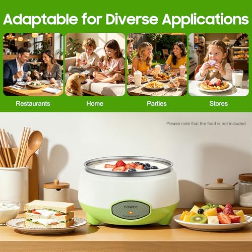 Yogurt Maker Electric, 1L Homemade Probiotic Yogurt Machine, Small Countertop Rice Wine Natto Maker, White Green
